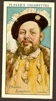 Player's cigarette card #30- Film stars set; Charles as King Henry VIII